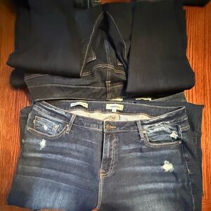 Vigoss Women's Distressed Dark Blue Skinny Jeans